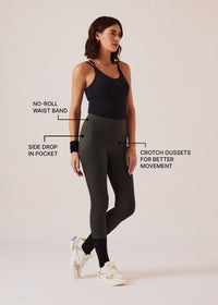 Women Gym-to-Yoga High Waist Leggings - Olive - 3
