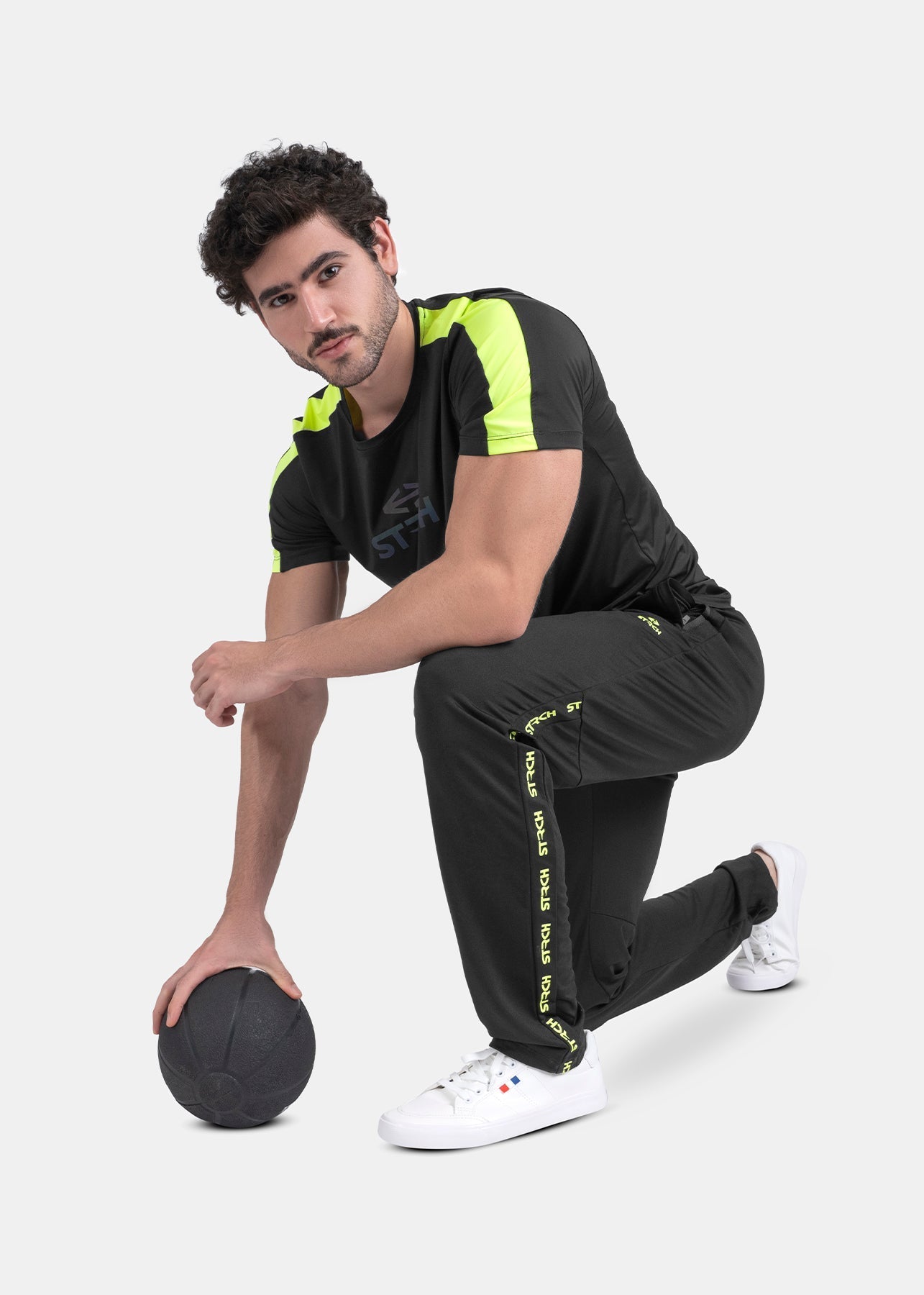 Men Straight Fit Track Pants Black - 4