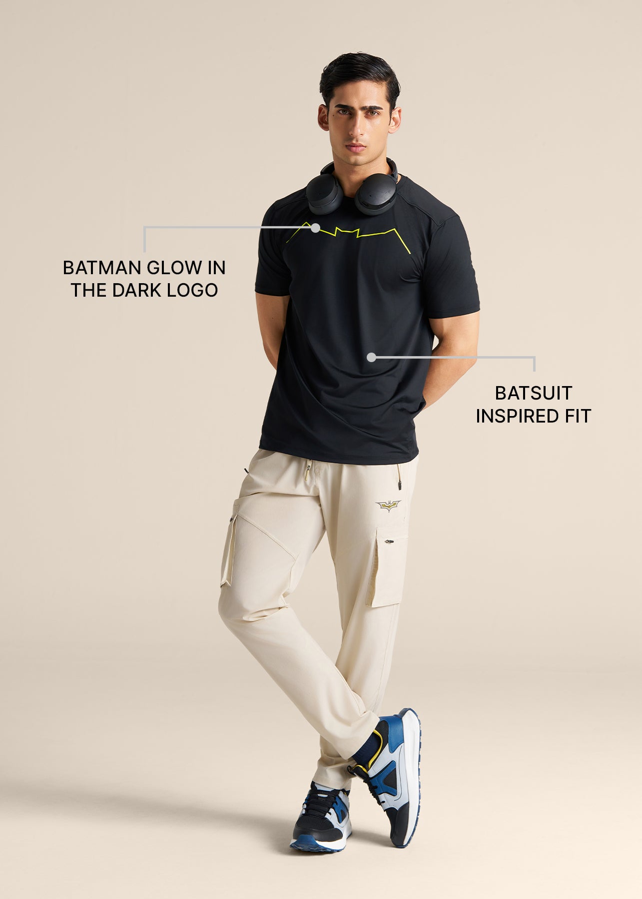 Men Batman Neon Emblem Performance Tee - Black - 3