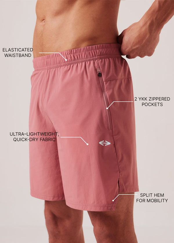 Men Quick Dry Training Shorts - Dusty Rose - 3