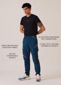 Men Regular Fit Track Pants - Dark Teal - 3