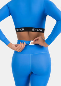 Criss-cross wasitband Leggings - Blue - 6