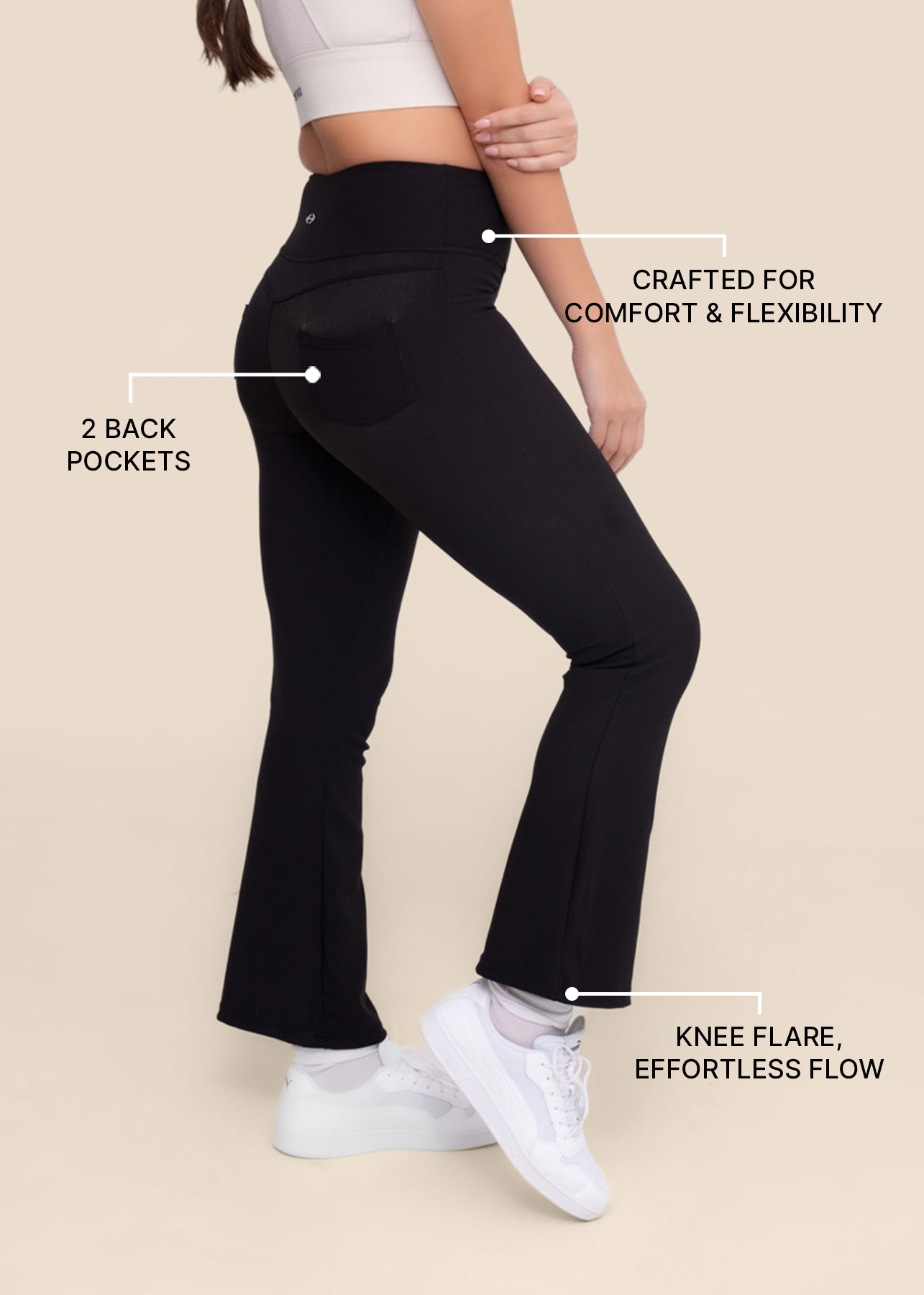 All-Day Easy wear Flare Leggings - Black