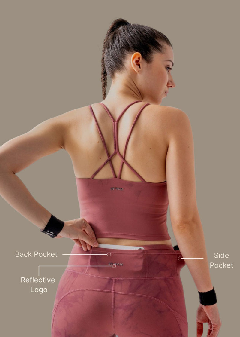 Women Tie Dye Tights - Rosewood