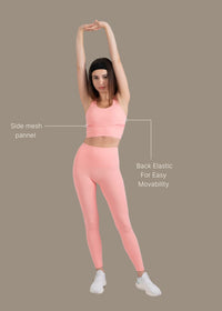 High Support Cross back sports bra - Peach - 3