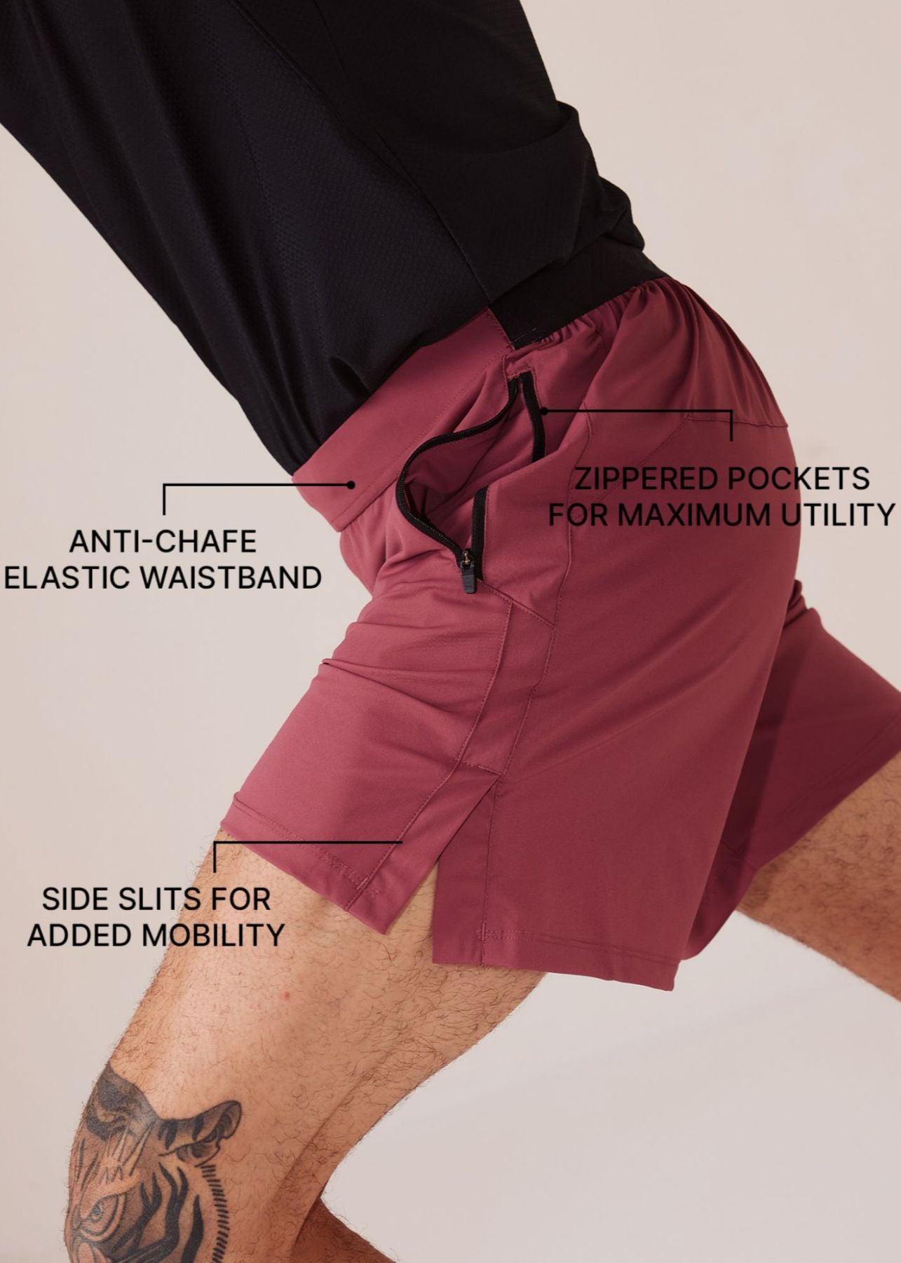 All-Day Workout Shorts - Mulberry
