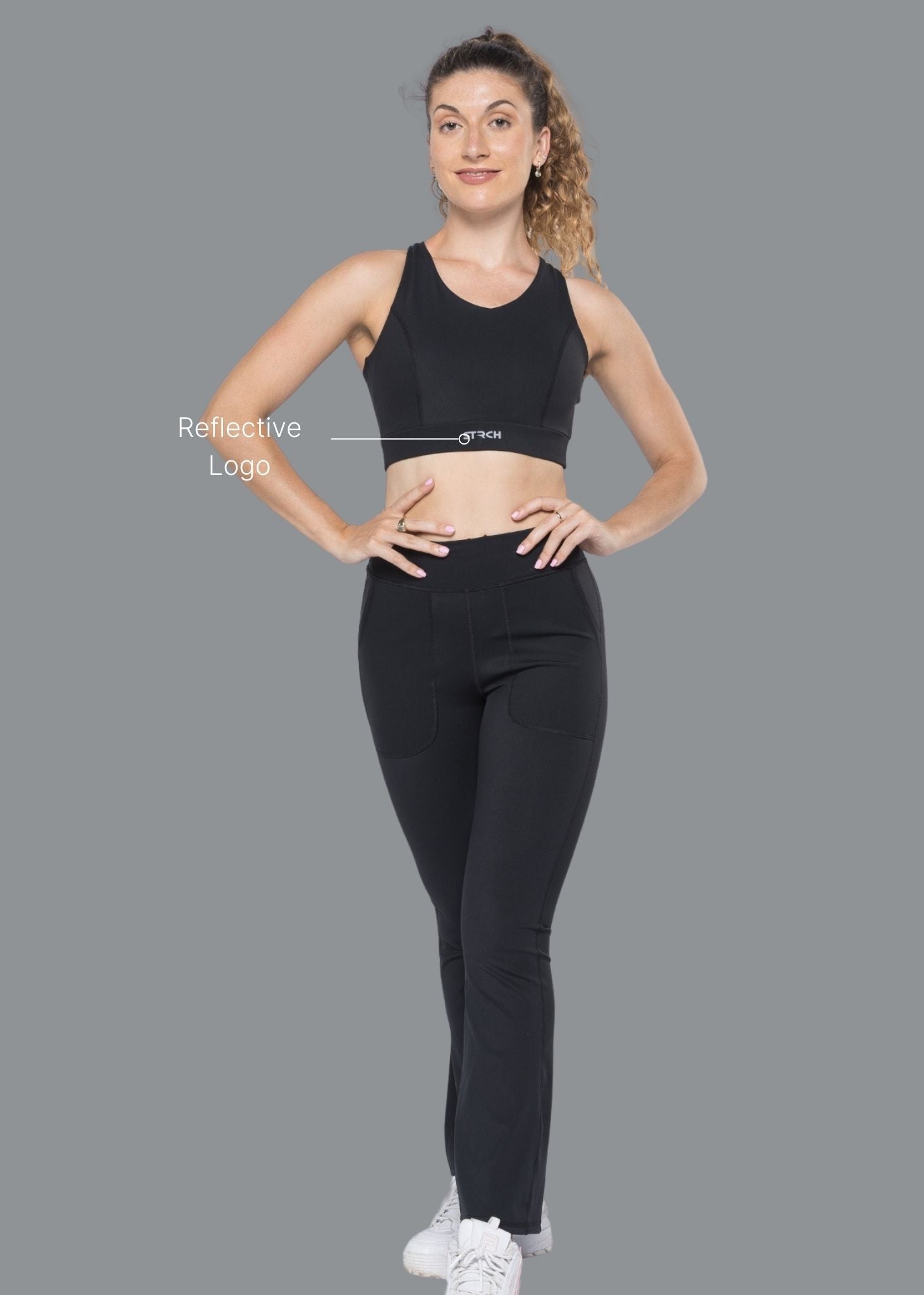 Cross Back Active Bra - Black