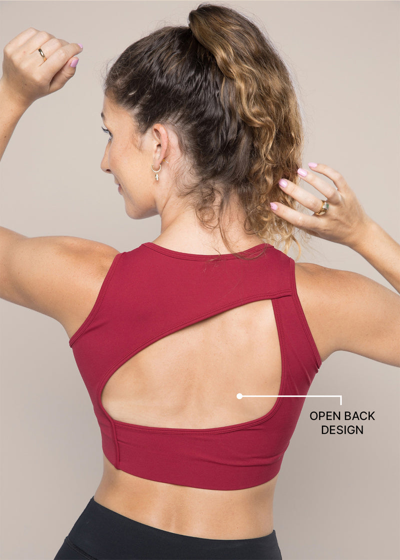 Women Stylish Open Back Bra Maroon