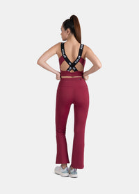High Impact full coverage sports bra - Maroon - 4