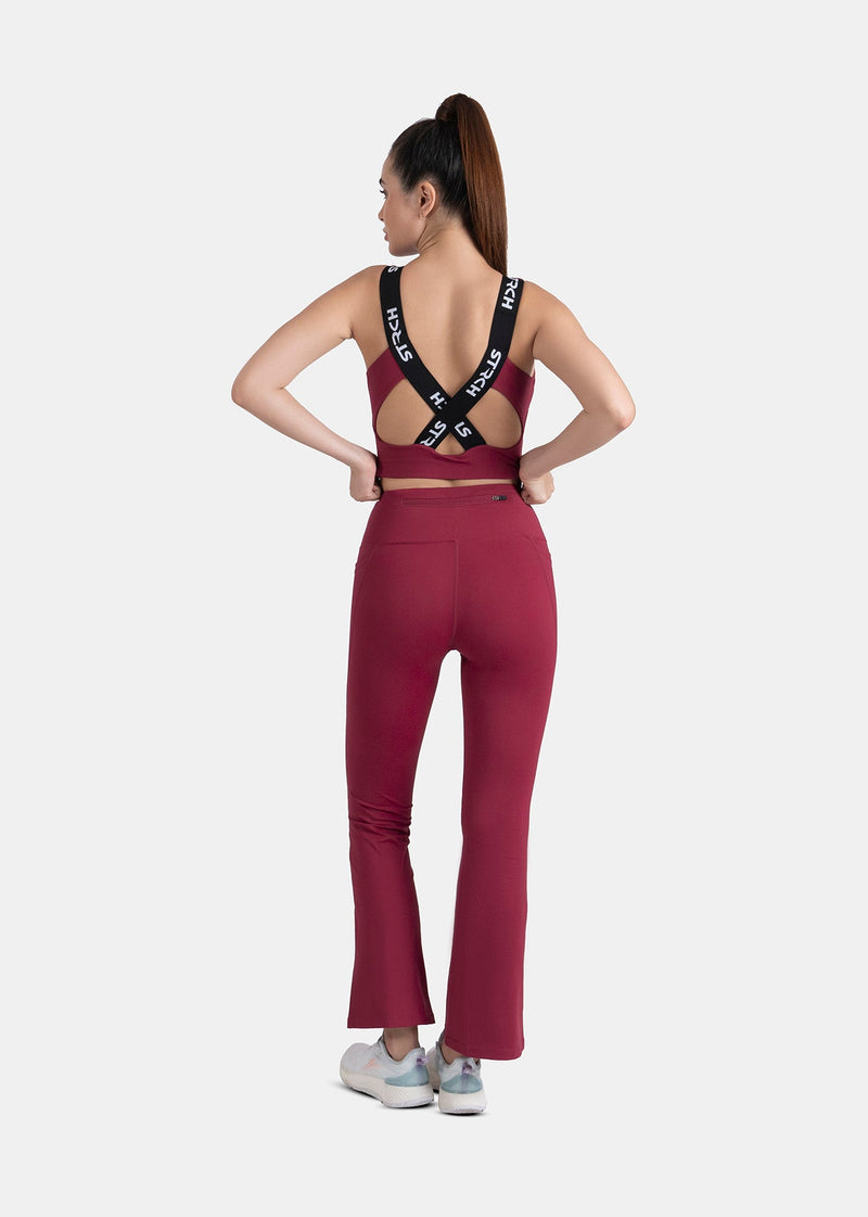 High Impact full coverage sports bra - Maroon