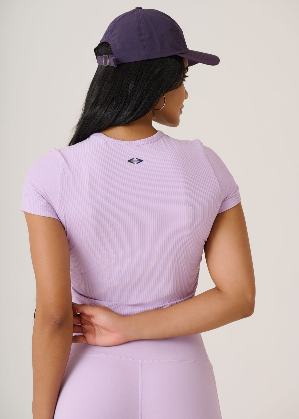 PlayCore Ribbed Tee-Mauve