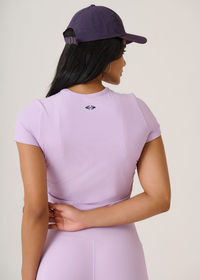 PlayCore Ribbed Tee-Mauve