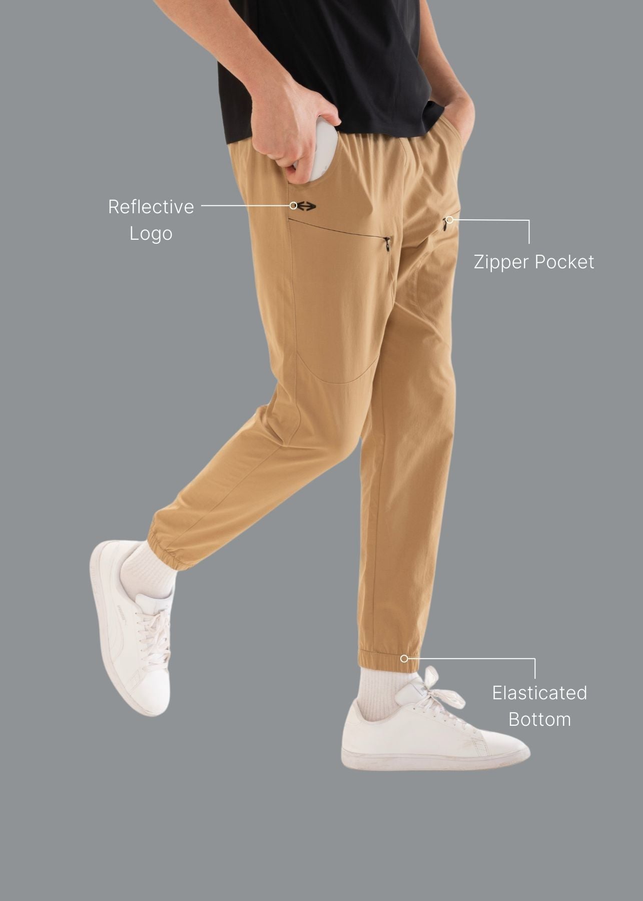 Men Running Joggers American Brown - 1