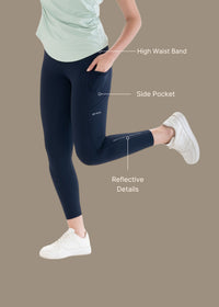 StrchFlex Performance Leggings - Navy Blue - 3