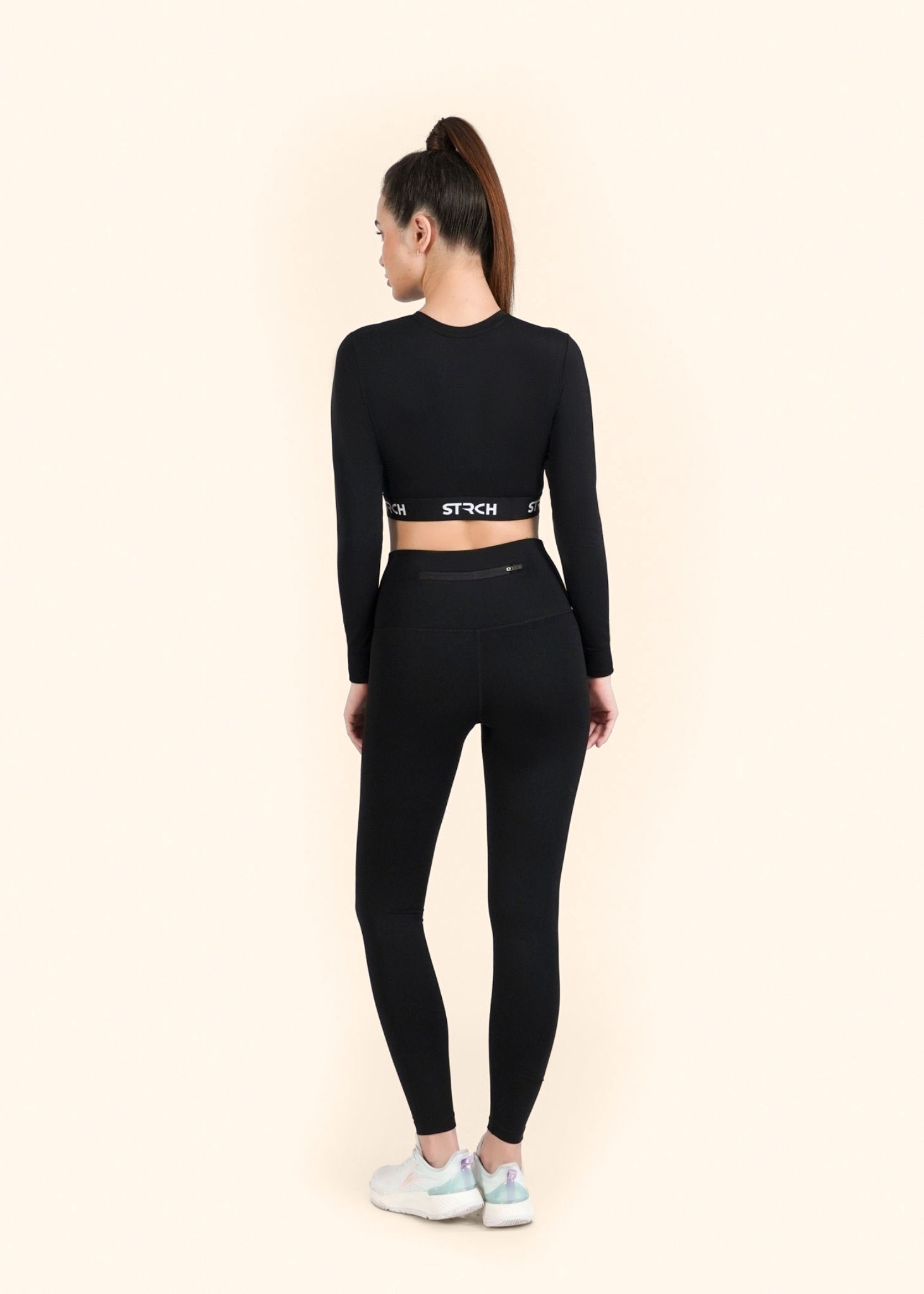 Criss-cross wasitband Leggings - Black - 6