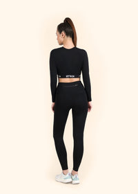 Criss-cross wasitband Leggings - Black - 6
