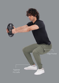 Men Utility Cargo Fit Pants Dark Olive - 2