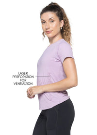 Women Mesh-Panel Ventilated Tee - Regular Fit - Lavender