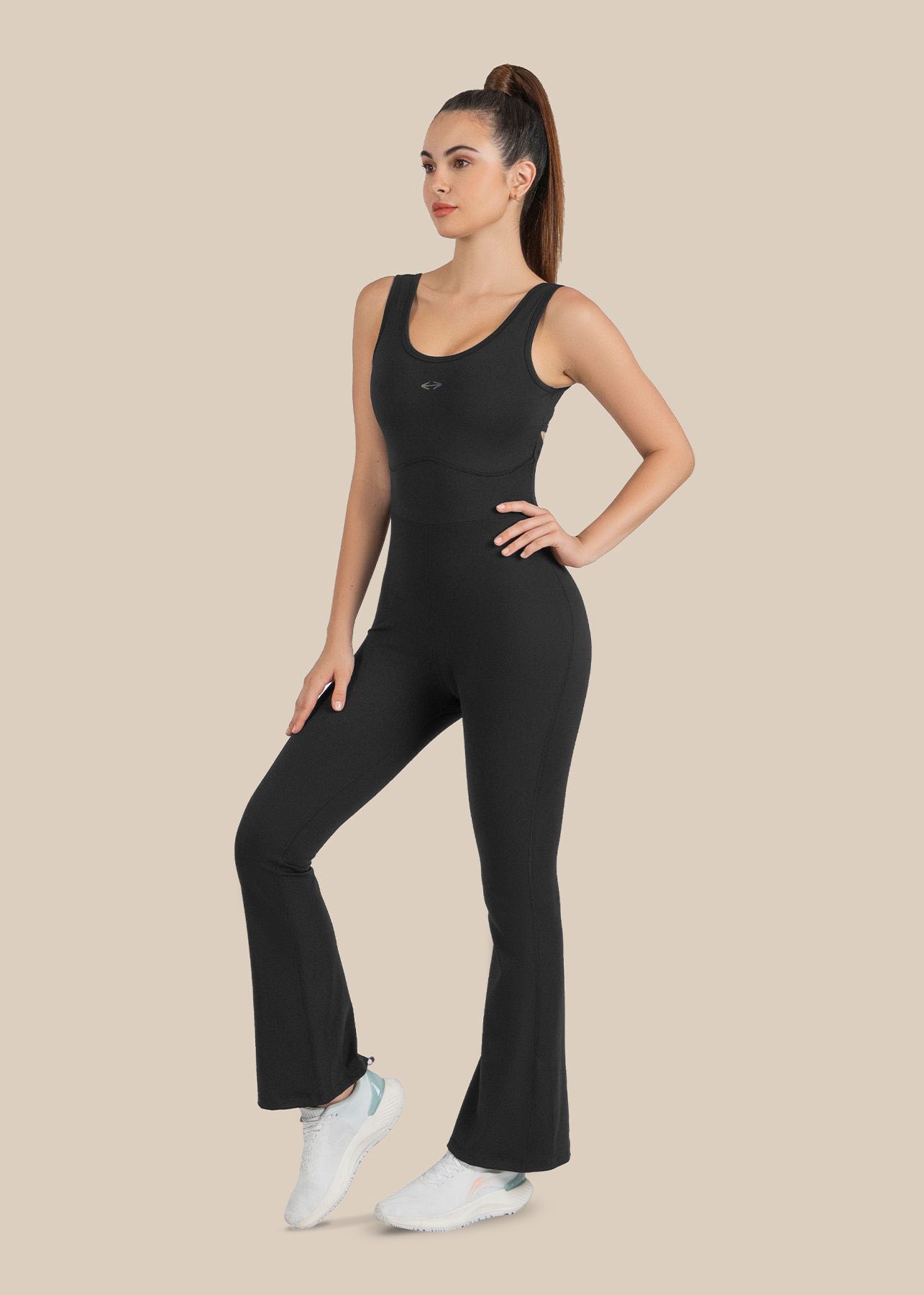 Women Cross Back Jumpsuit - Black