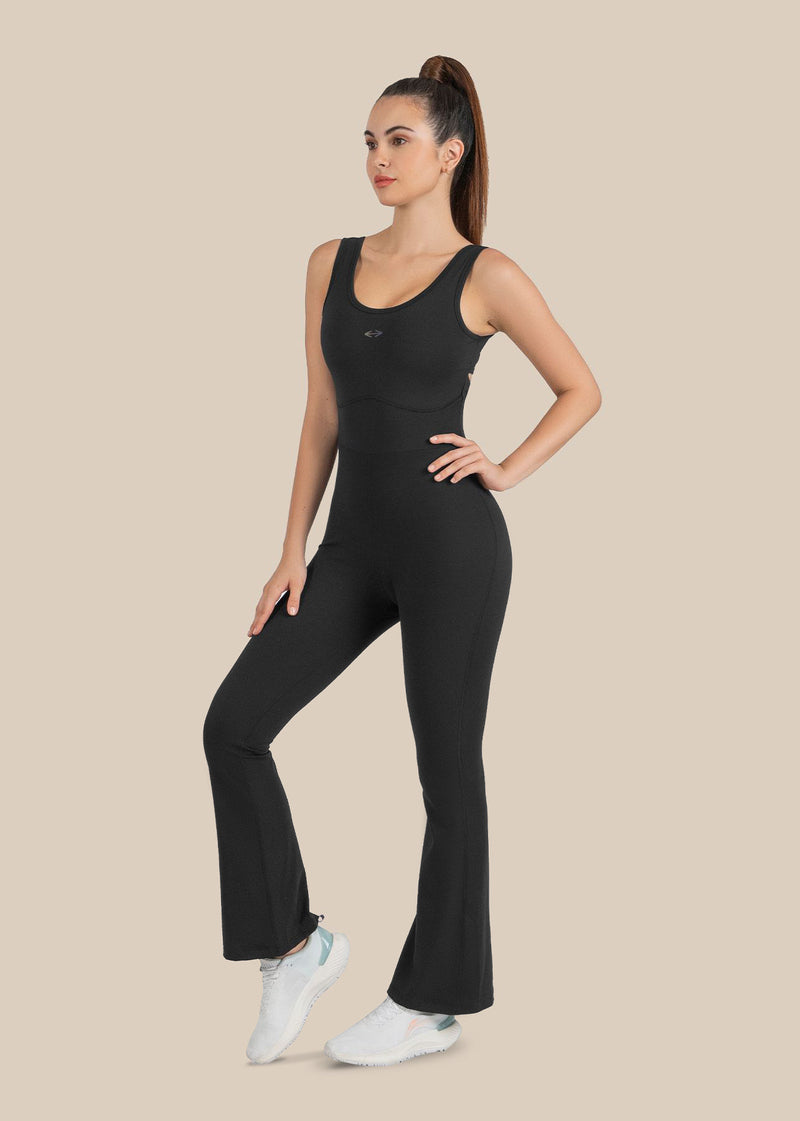 Women Cross Back Jumpsuit - Black