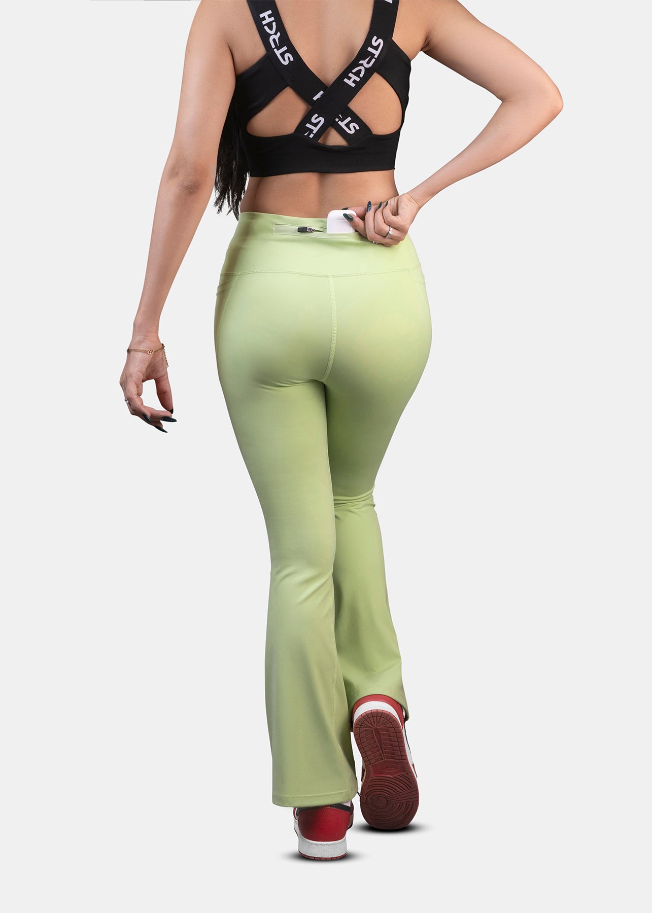 StrchFlex High rise Flare Leggings - Mint Green