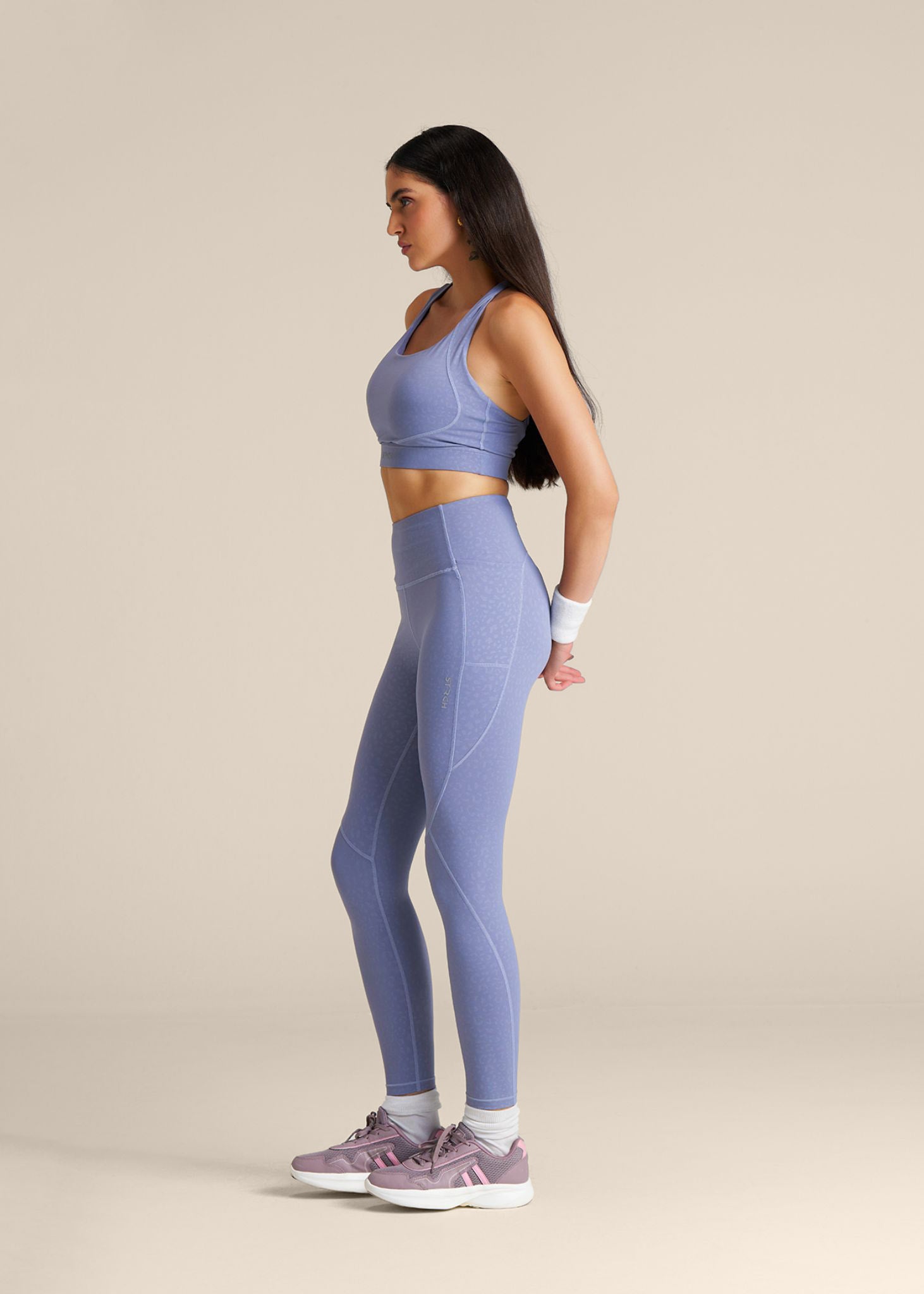 Leopard Embossed Leggings - Purple Haze