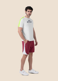Men Zippered Gym Shorts - Maroon - 4