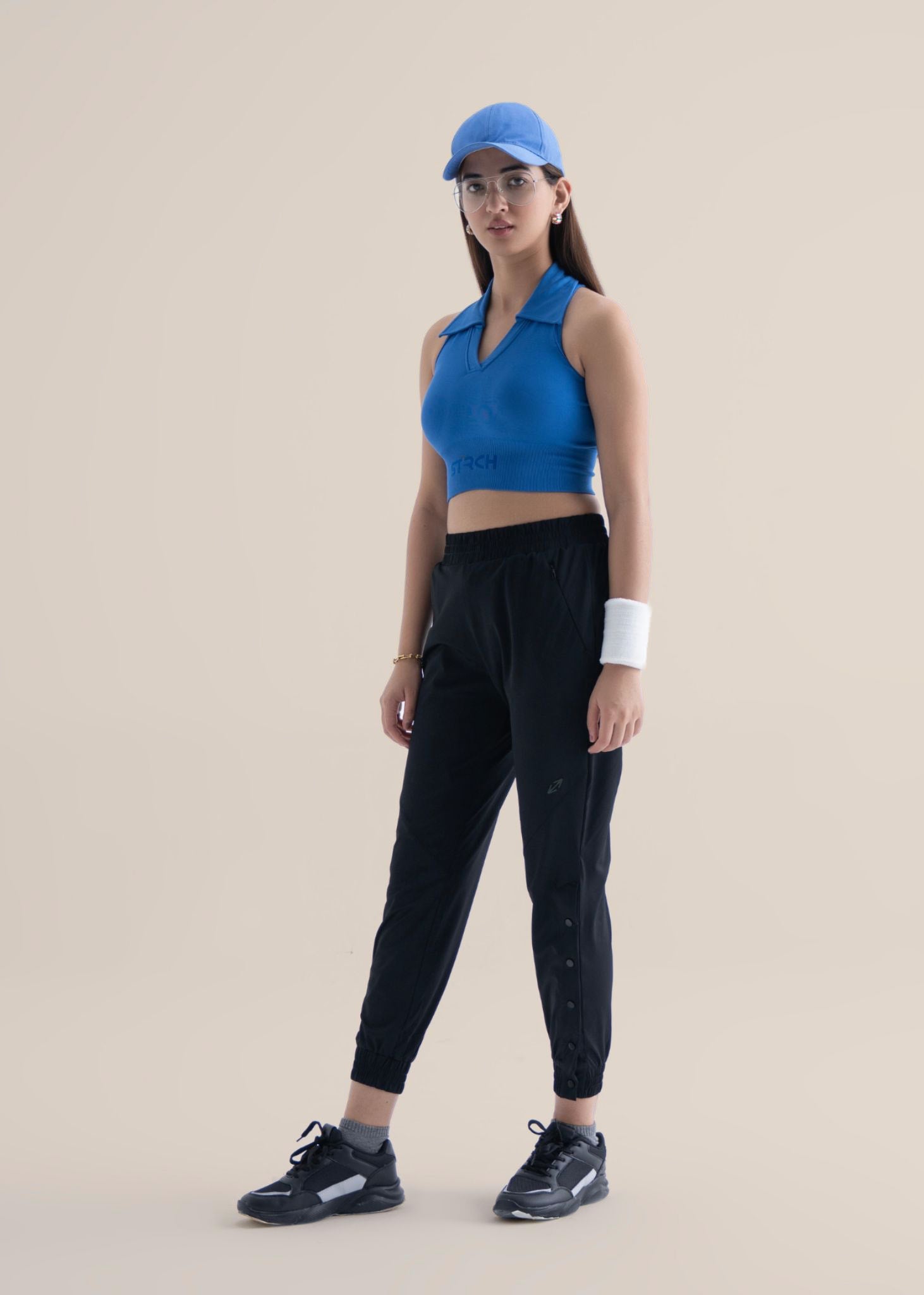 Seamless Polo Crop Tee - Majestic Blue