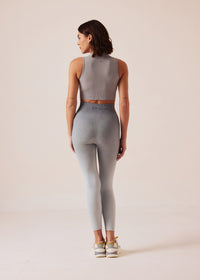 Women Seamless Zip Bra - Ultimate Grey - 4