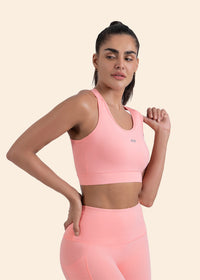High Impact Basic Workout Sports Bra - Peach - 4