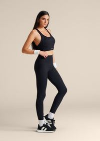 Leopard Embossed Leggings - Black - 4