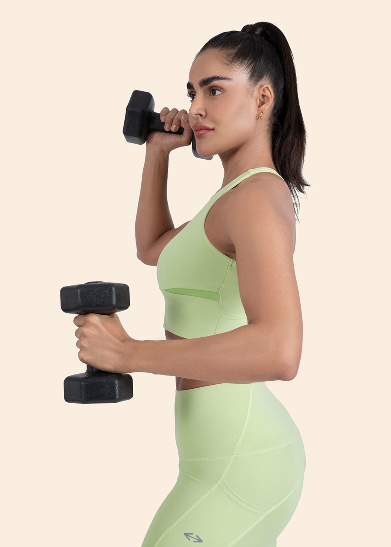 High Support Cross back sports bra - Mint Green