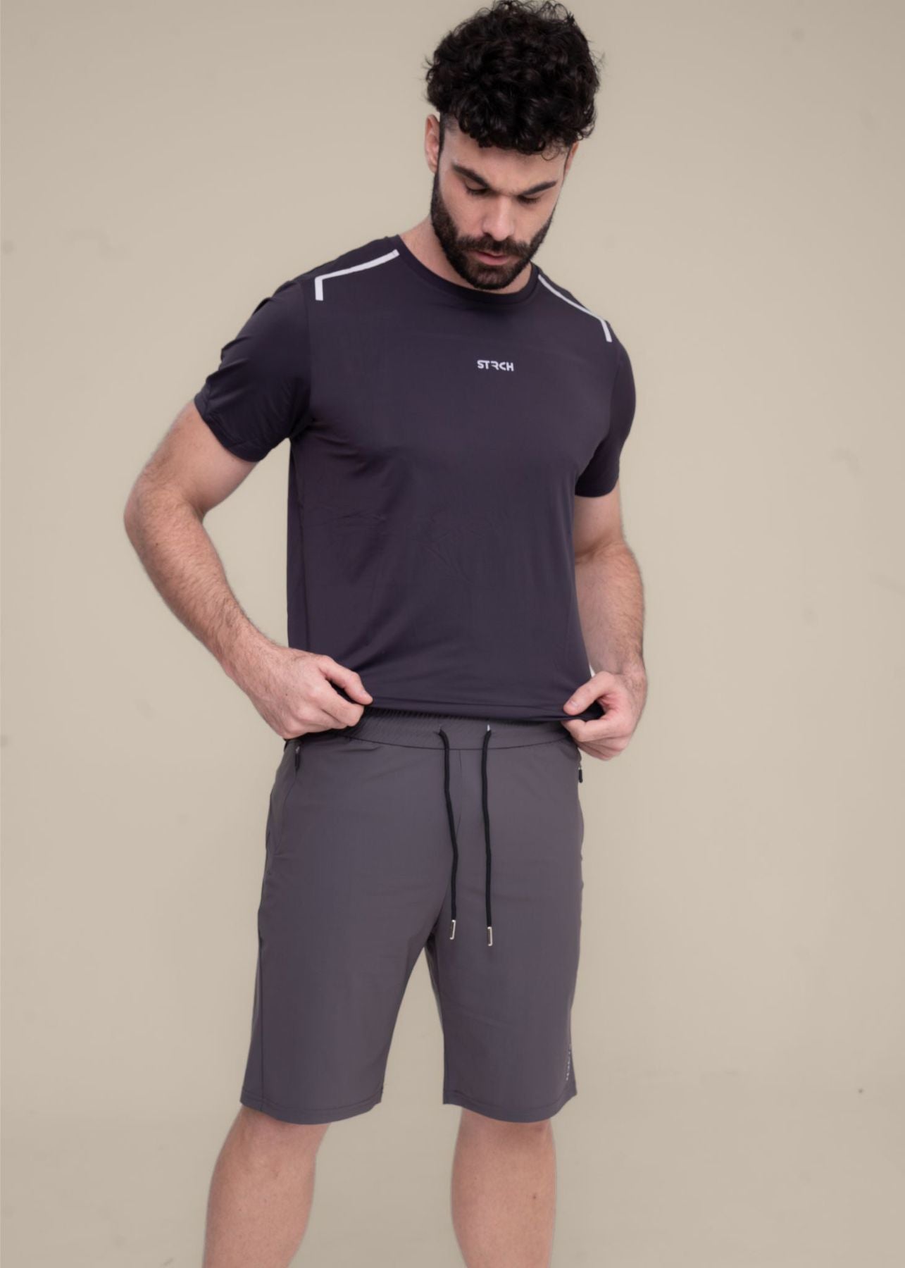 Men 4 Way Flex Shorts Grey - 4