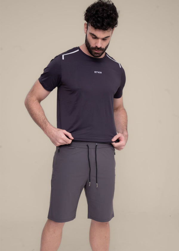Men 4 Way Flex Shorts Grey - 4