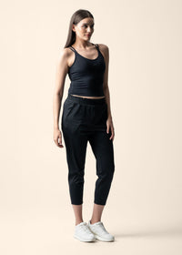 Women Criss Cross Bra Tank - Black - 4