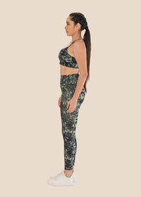 Workout Essential Printed Leggings - Dusty Green - 4
