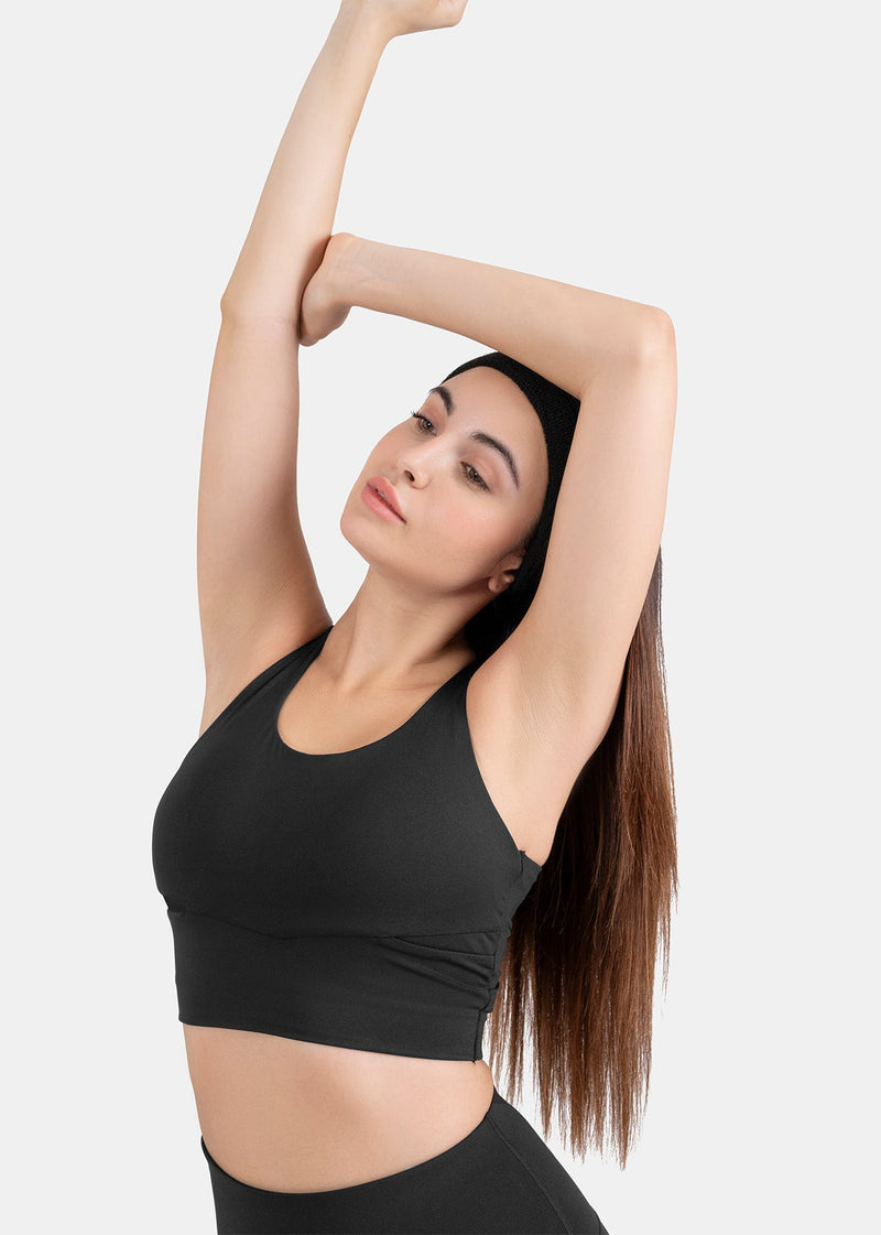 High Support Cross back sports bra - Black