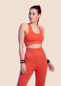 Sytrch Hyflo seamless  sports bra - Coral - 4