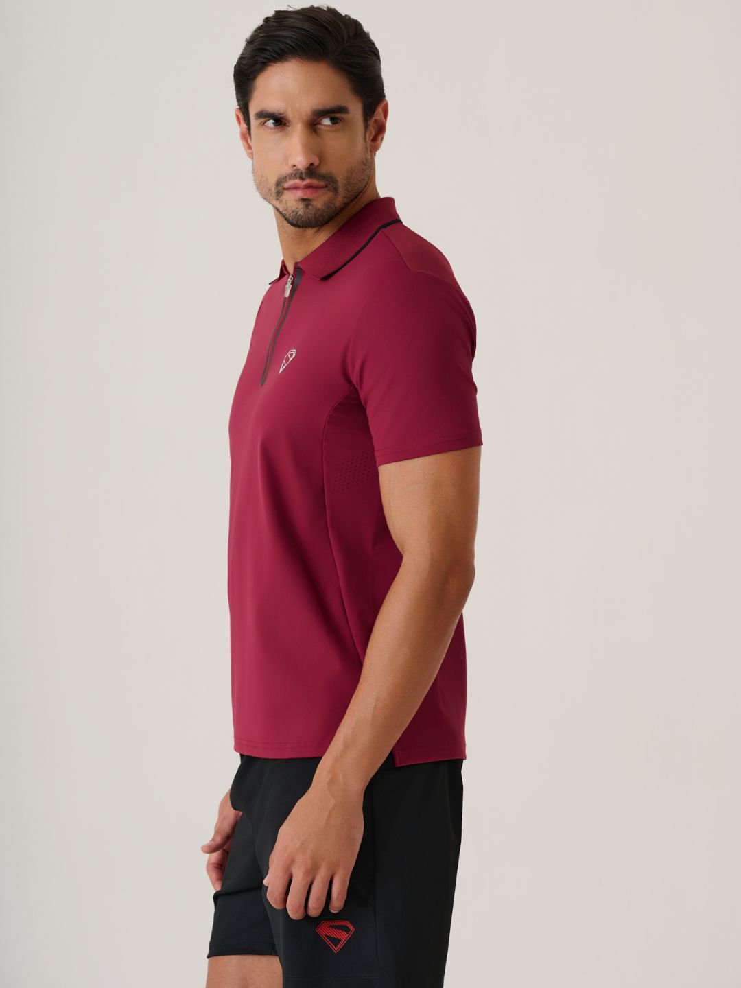Men Superman high Performance Tee - CherryPlum