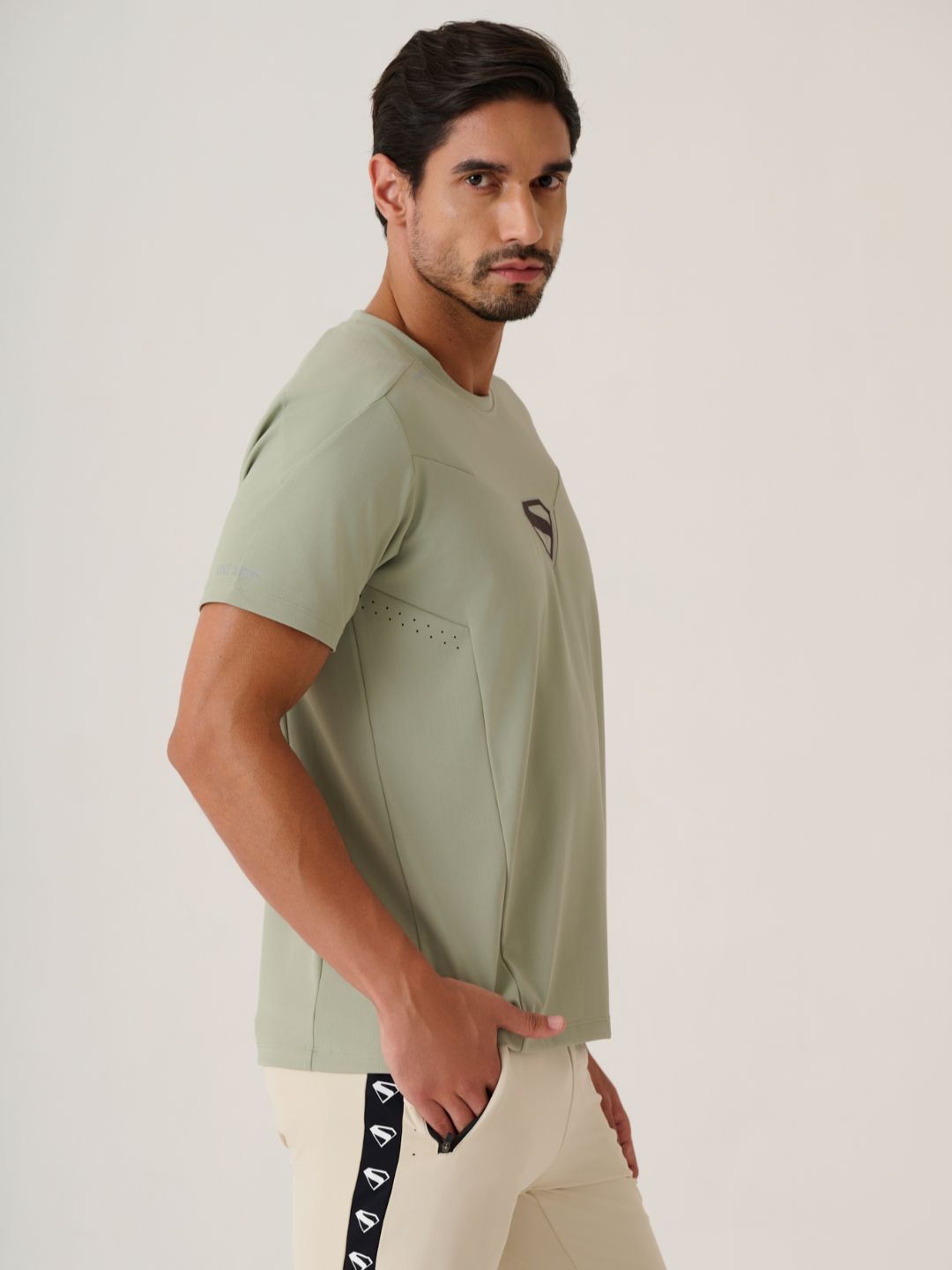 Men Superman Merch Performance Tee - Sea Grass
