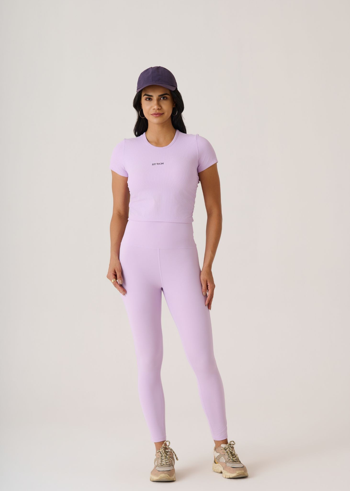 PlayCore Ribbed Tee-Mauve