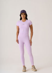 PlayCore Ribbed Tee-Mauve