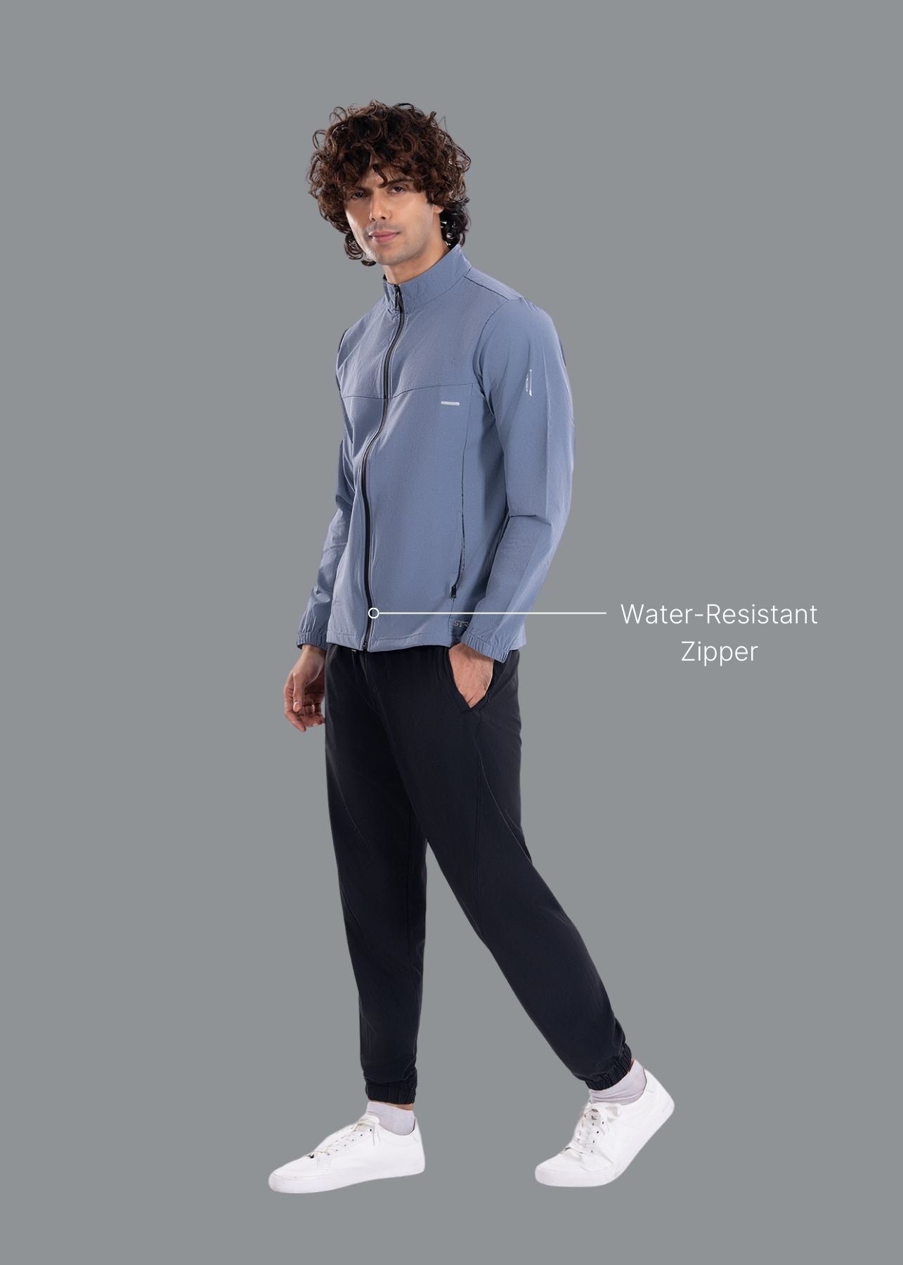 Men All Weather Training Jacket Slate Blue - 2