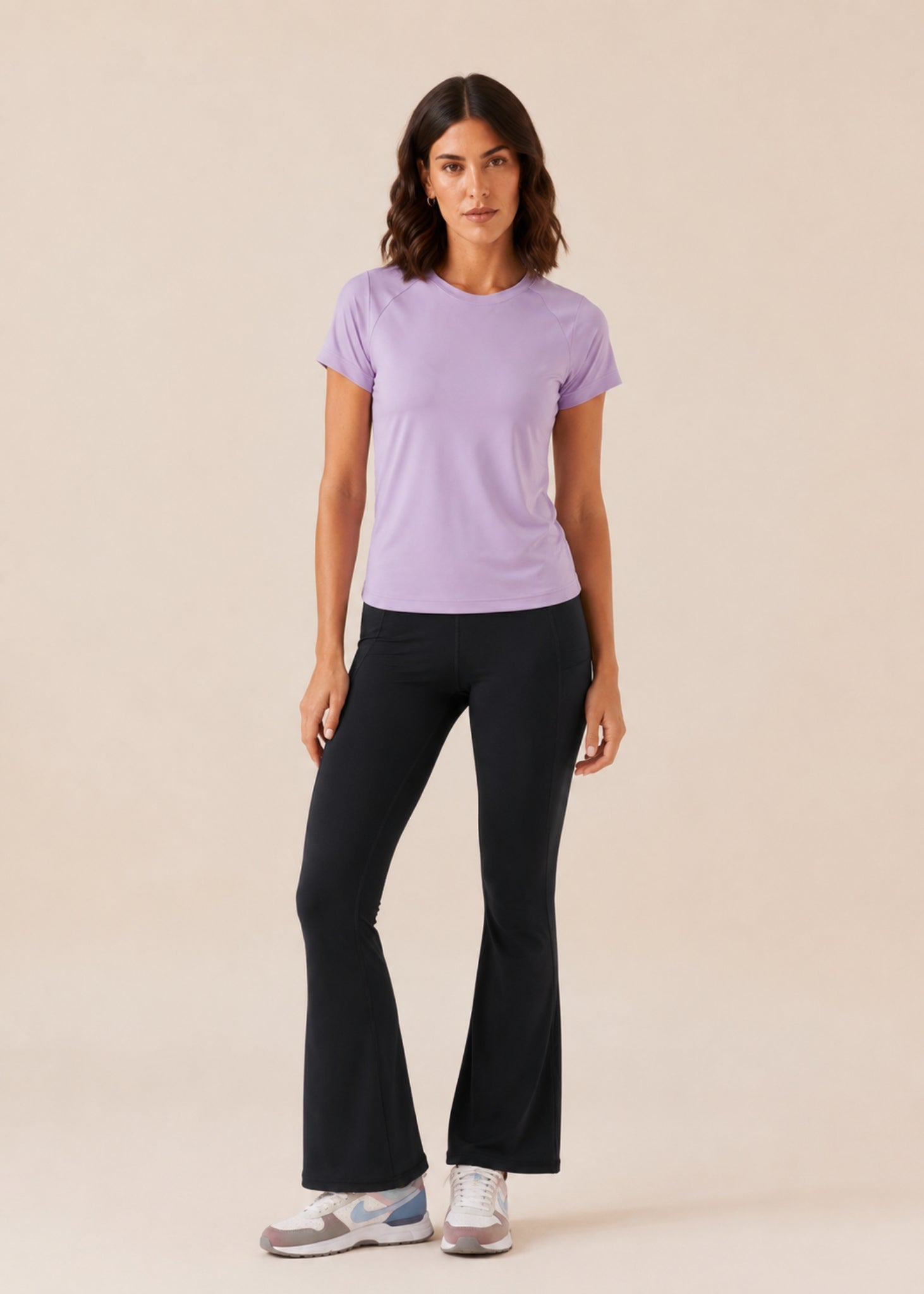 Women Mesh-Panel Ventilated Tee - Regular Fit - Lavender