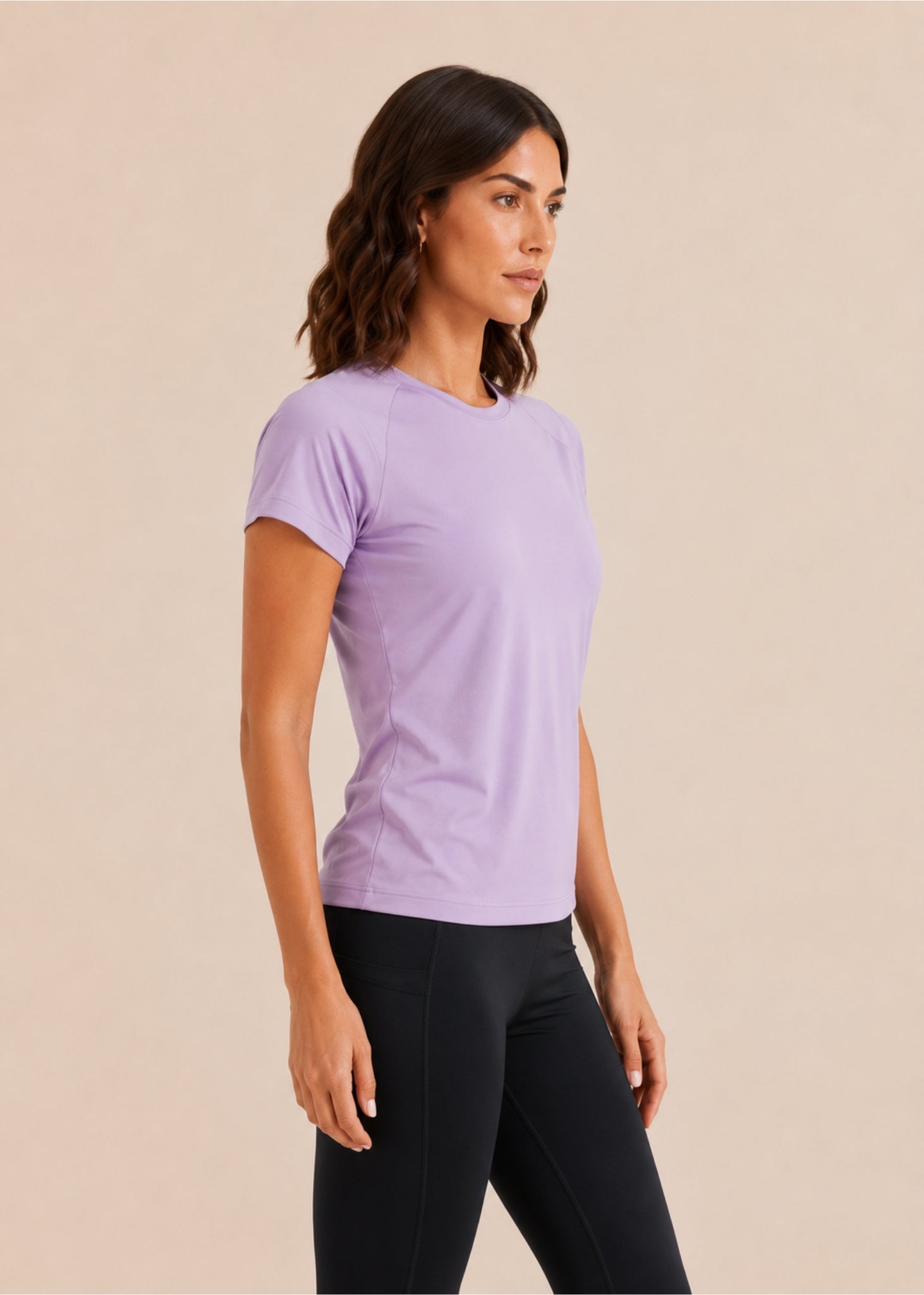 Women Mesh-Panel Ventilated Tee - Regular Fit - Lavender