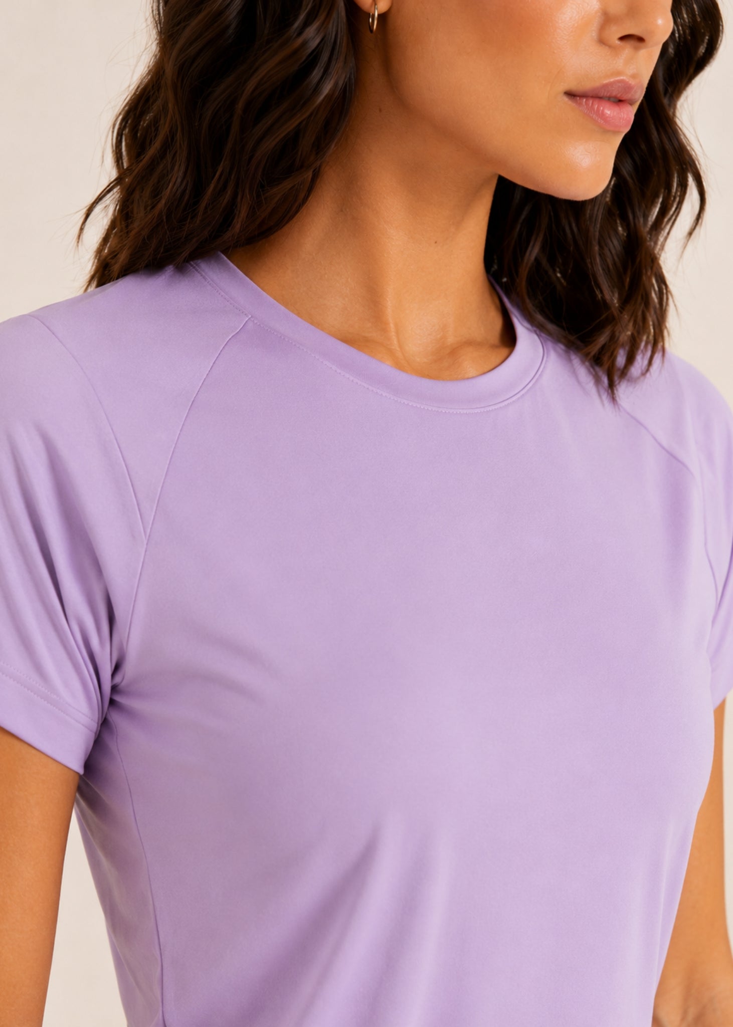 Women Mesh-Panel Ventilated Tee - Regular Fit - Lavender