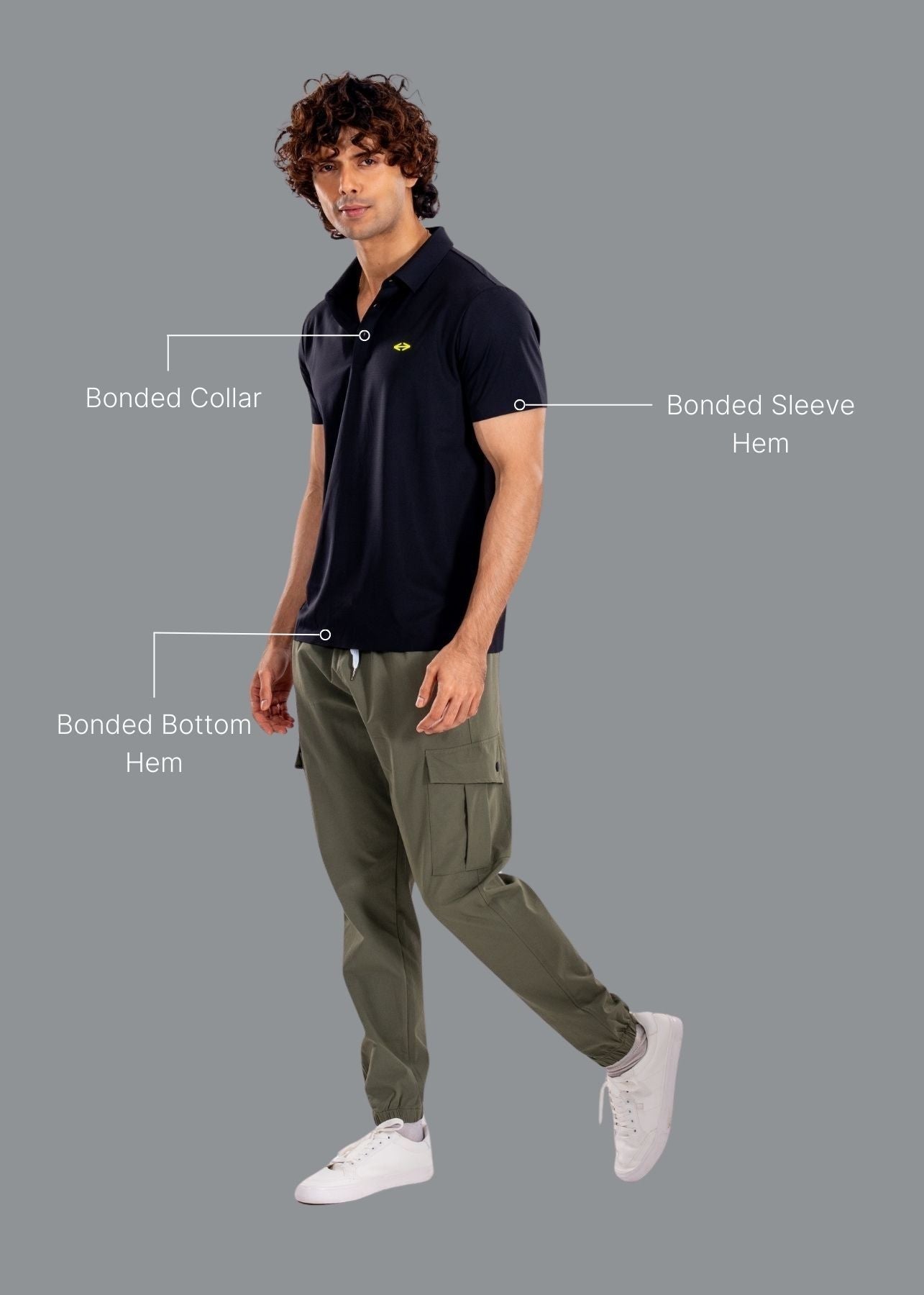 Men Slim Fit Polo Tshirt Black - 2