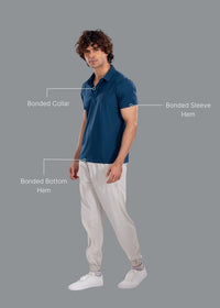Men Slim Fit Polo Tshirt Sea Blue - 2