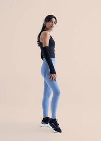 Women Seamless Workout Leggings - Majestic Blue - 8
