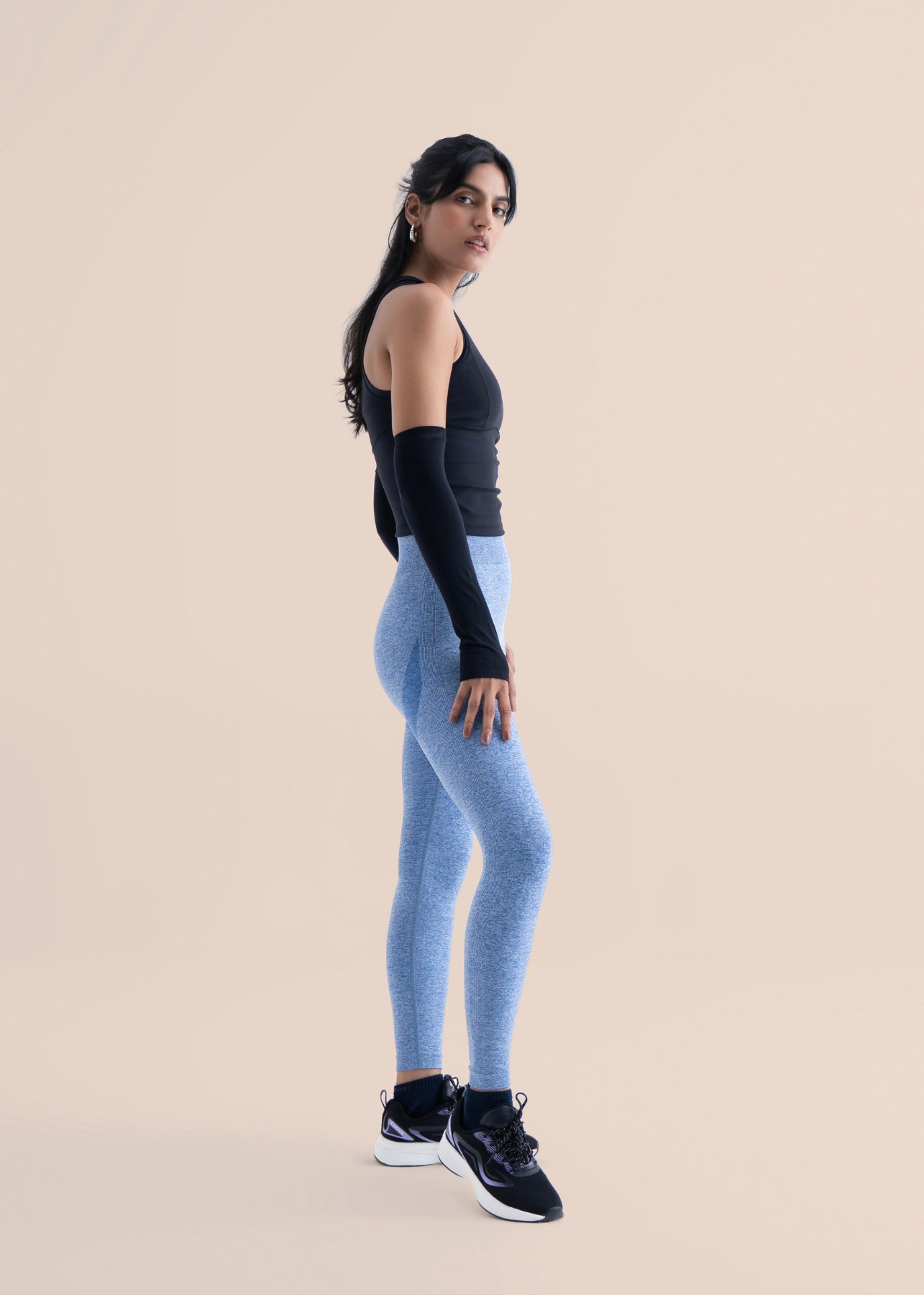 Women Seamless Workout Leggings - Majestic Blue - 8
